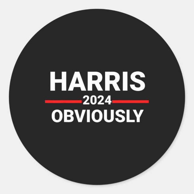 Adesivo Redondo 2024 Obviamente Harris Waltz 2024 Eleição Kamala H (Frente)