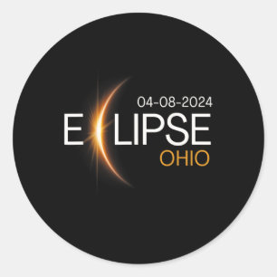 Adesivo Redondo 2024 Ohio Solar Totality Eclipse Ohio Solar 2024