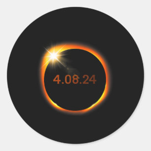 Adesivo Redondo 2024 Solar Eclipse American Totality Primavera 4.0