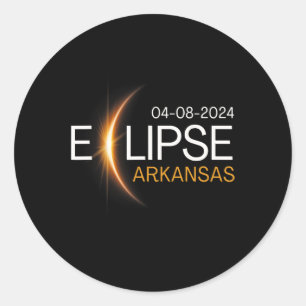 Adesivo Redondo 2024 Totalidade do Arkansas Eclipse Arkansas Solar