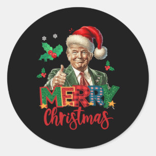 Adesivo Redondo 2024 Trump Vencedor Eleição Feliz Natal Engraçado 