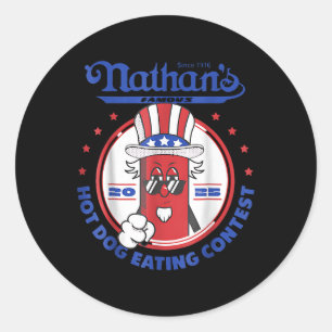 Adesivo Redondo 2025 Engraçado Nathans Famous 2025 Concurso de Com