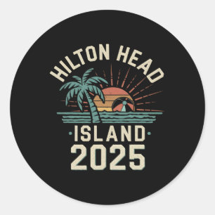 Adesivo Redondo 2025 Hilton Head Island Férias Familiares Amigos T