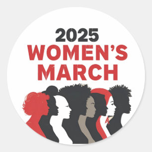 Adesivo Redondo 2025 Marcha das mulheres empoderamento das mulhere