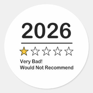 Adesivo Redondo 2026 avaliação de uma estrela muito ruim