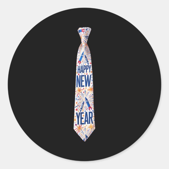 Adesivo Redondo 2026 New Year’s Party Fireworks Funny Celebration  (Frente)