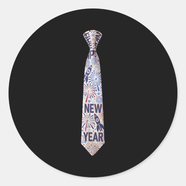 Adesivo Redondo 2026 New Year's Party Funny Fireworks Party New Ye (Frente)