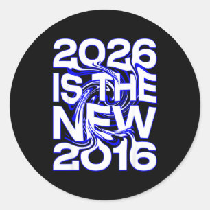 Adesivo Redondo 2026 Novo Futuro Retro 2016