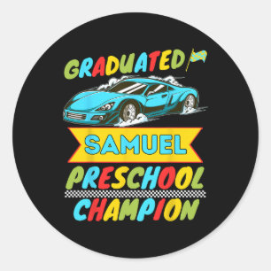 Adesivo Redondo 2026 Samuel Personalizado Último Dia De Pré-Escola