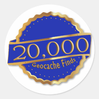 Adesivo Redondo 20.000 ENCONTRA O PRÊMIO GeoCaching DE ALCANÇAMENT