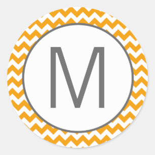 Adesivo Redondo 20 - 1.5 Envelope Cinza Amarelo-Seal Chevron