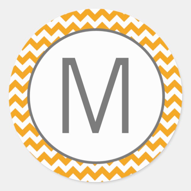 Adesivo Redondo 20 - 1.5 Envelope Cinza Amarelo-Seal Chevron (Frente)