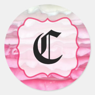 Adesivo Redondo 20 - 1.5 Envelope Glacé cor-de-rosa com abertura d