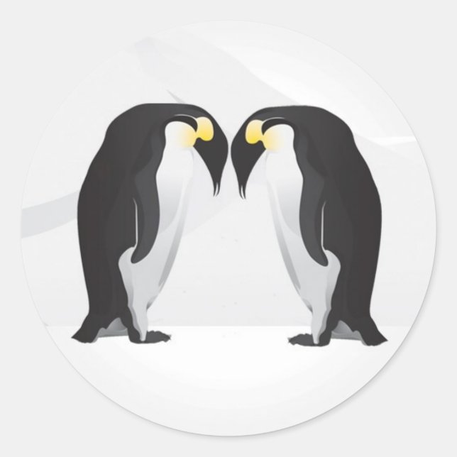 Adesivo Redondo 20 - 1.5 Envelope Penguins Selo Mate for Life Gra (Frente)