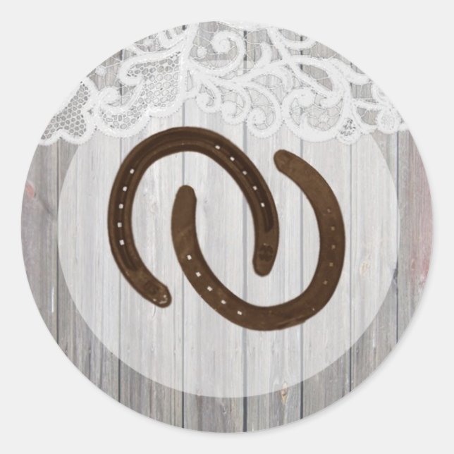 Adesivo Redondo 20 - 1.5 Envelope Sapatos de Cavalo de Selo em Lac (Frente)