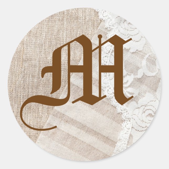 Adesivo Redondo 20 - 1.5 Envelope Seal Country Lace Handkerhead (Frente)