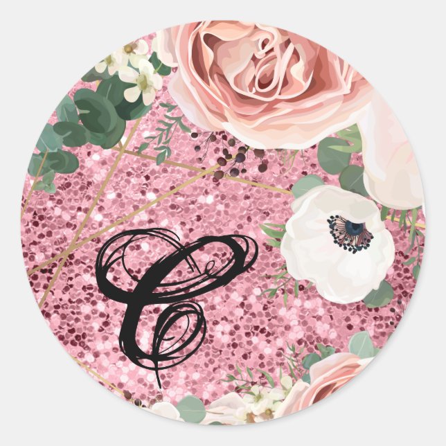 Adesivo Redondo 20 - 1,5 Envelope Seal Geométrico Rosa Glit (Frente)