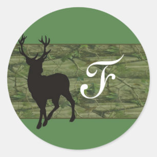 Adesivo Redondo 20 - 1.5 Envelope Seal Green Deer e Camo