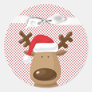 Adesivo Redondo 20 - 1.5 Envelope Seal Reindeer Natal XMAS Po