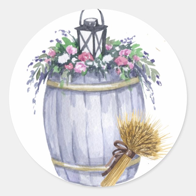 Adesivo Redondo 20 - 1.5 Envelope Seal Summer Country Wedding Rus (Frente)