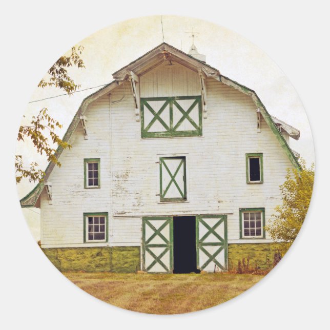 Adesivo Redondo 20 - 1.5 Envelope Seal Sunset Barn Country Rustic (Frente)