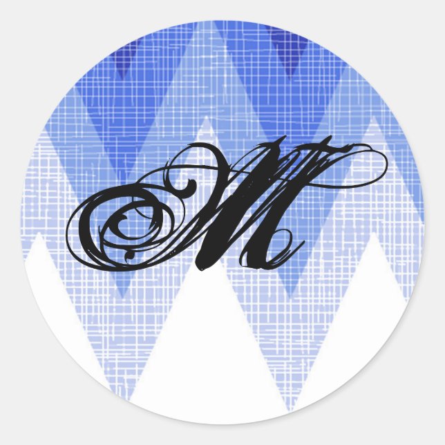 Adesivo Redondo 20 - 1.5 Envelope Selo Azul de Ombre (Frente)