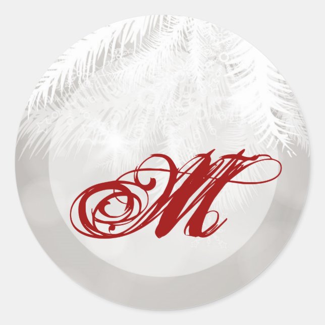 Adesivo Redondo 20 - 1.5 Envelope Selo de inverno Nee de palha bra (Frente)