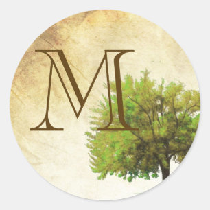 Adesivo Redondo 20 - 1.5 Envelope Selo de Primavera de Árvore Vin 