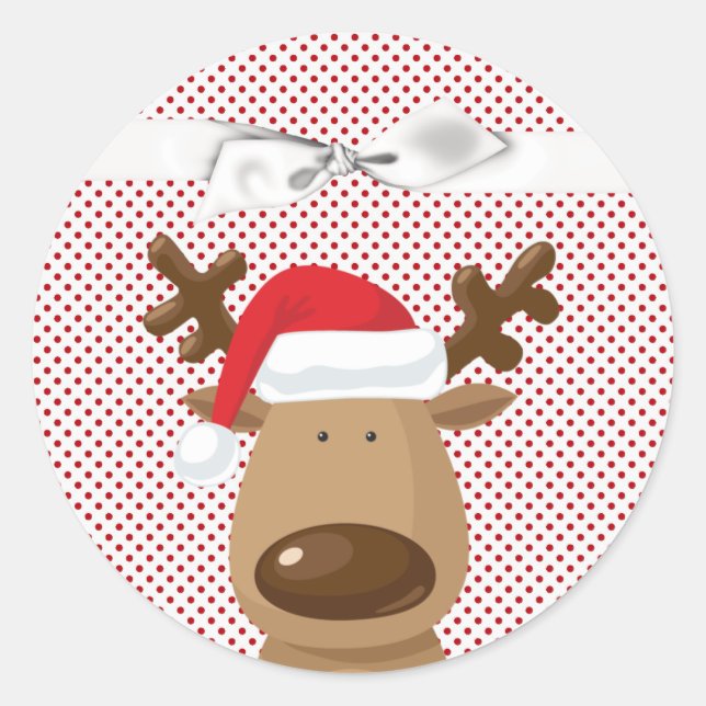 Adesivo Redondo 20 - 1.5 Envelope Selo de Reindeer Natal XMAS Po (Frente)