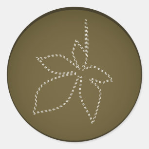 Adesivo Redondo 20 - 1.5 Envelope Selo Floral de outono Castanho