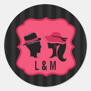 Adesivo Redondo 20 - 1.5 Envelope Selo Formal Hats Elegante