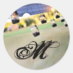 Adesivo Redondo 20 - 1.5 Envelope Selo Mason Jar Holders