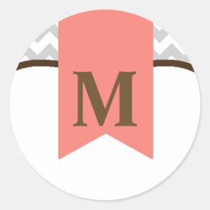 Adesivo Redondo 20 - 1,5 Envelope Selo Moderno de Grelha Cora