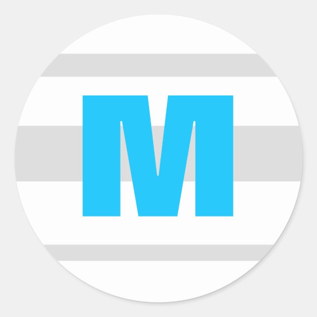 Adesivo Redondo 20 - 1,5 Envelope Selo Moderno Néon Stripe Azul (Frente)