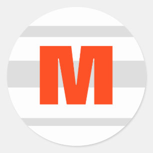 Adesivo Redondo 20 - 1,5 Envelope Selo Moderno Néon Stripe Laranja