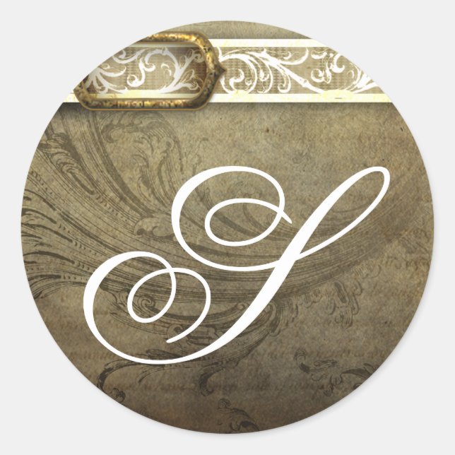 Adesivo Redondo 20 - 1,5 Envelope Selo Monograma XMAS Natal (Frente)