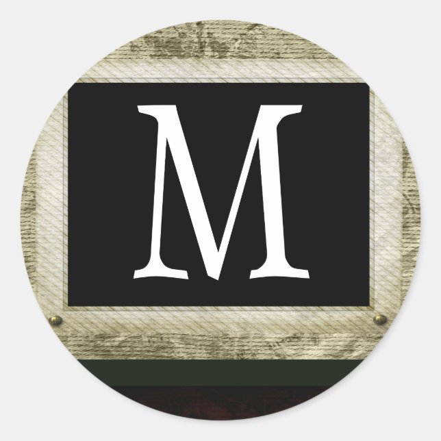 Adesivo Redondo 20 - 1,5 Envelope Selo Monograma XMAS Natal (Frente)