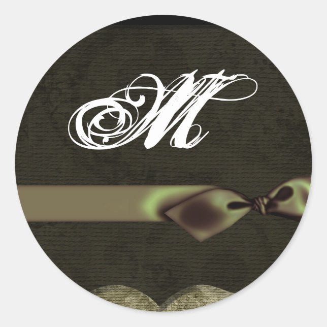 Adesivo Redondo 20 - 1,5 Envelope Selo Monograma XMAS Natal (Frente)