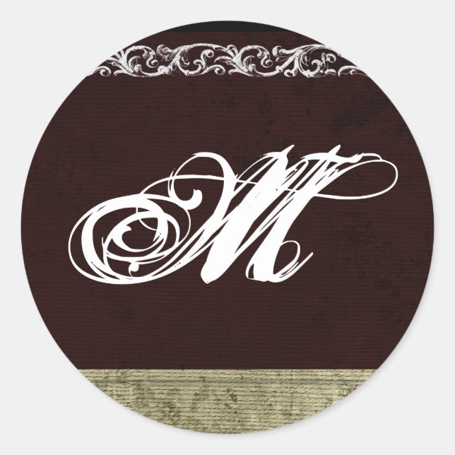 Adesivo Redondo 20 - 1,5 Envelope Selo Monograma XMAS Natal (Frente)