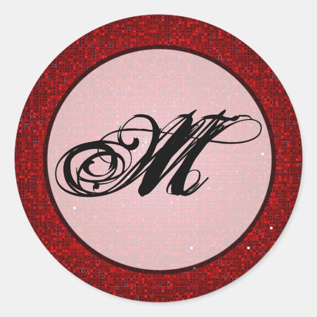 Adesivo Redondo 20 - 1,5 Envelope Selo Monograma XMAS Natal (Frente)