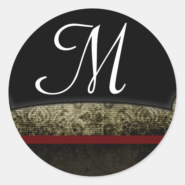 Adesivo Redondo 20 - 1,5 Envelope Selo Monograma XMAS Natal (Frente)