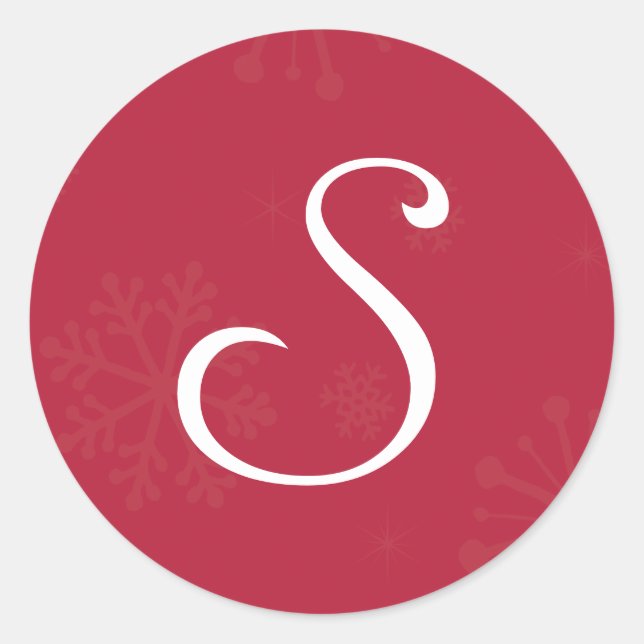 Adesivo Redondo 20 - 1,5 Envelope Selo Monograma XMAS Natal (Frente)