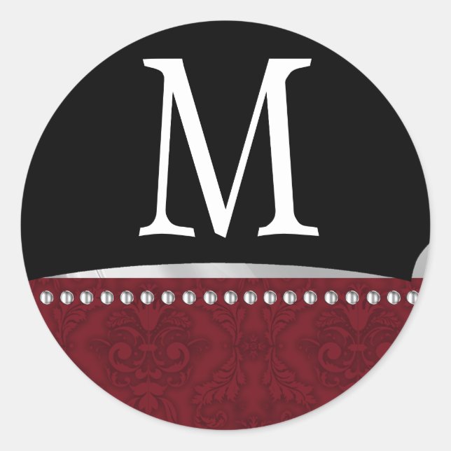 Adesivo Redondo 20 - 1,5 Envelope Selo Monograma XMAS Natal (Frente)