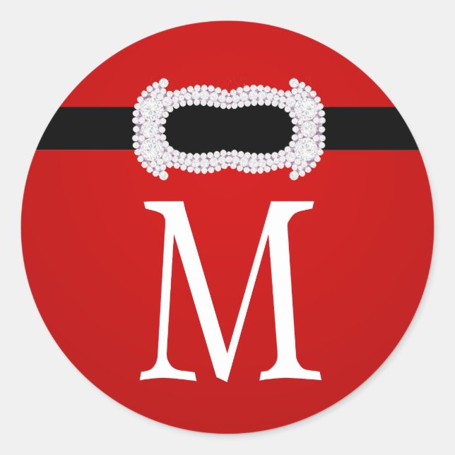 Adesivo Redondo 20 - 1,5 Envelope Selo Monograma XMAS Natal (Frente)