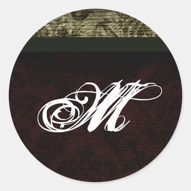 Adesivo Redondo 20 - 1,5 Envelope Selo Monograma XMAS Natal (Frente)