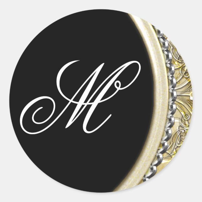 Adesivo Redondo 20 - 1,5 Envelope Selo Monograma XMAS Natal (Frente)