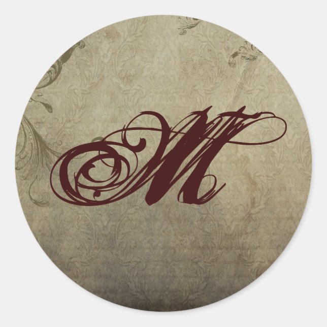 Adesivo Redondo 20 - 1,5 Envelope Selo Monograma XMAS Natal (Frente)