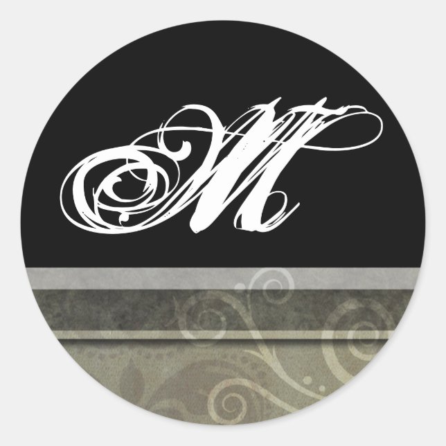 Adesivo Redondo 20 - 1,5 Envelope Selo Monograma XMAS Natal (Frente)