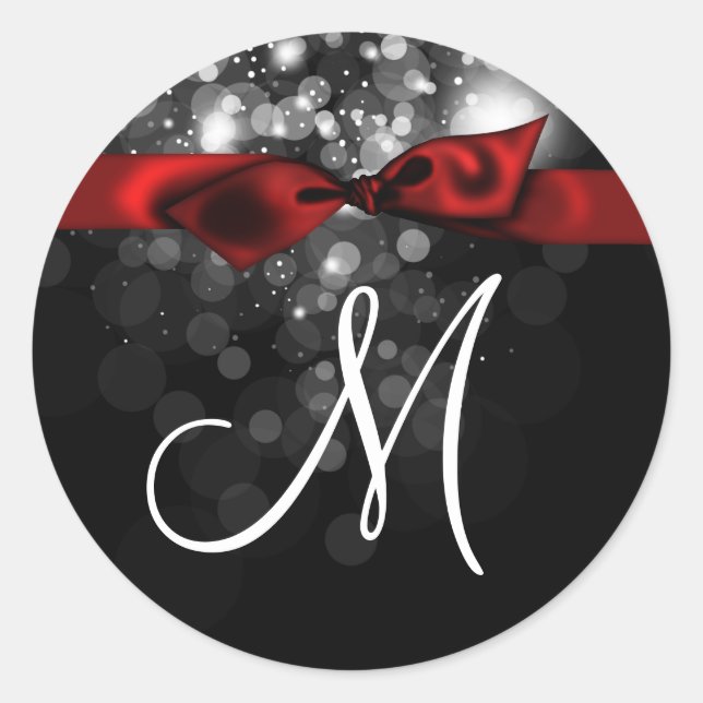 Adesivo Redondo 20 - 1,5 Envelope Selo Monograma XMAS Natal (Frente)