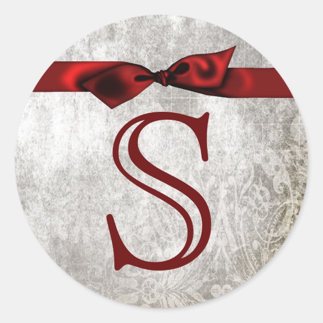 Adesivo Redondo 20 - 1,5 Envelope Selo Monograma XMAS Natal (Frente)